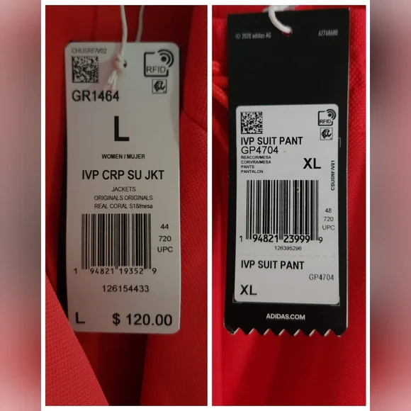 NWT Adidas x Ivy Park Cropped Suit Jacket & 3-Stripes Suit Pants, Coral | Mesa - Picture 5 of 7